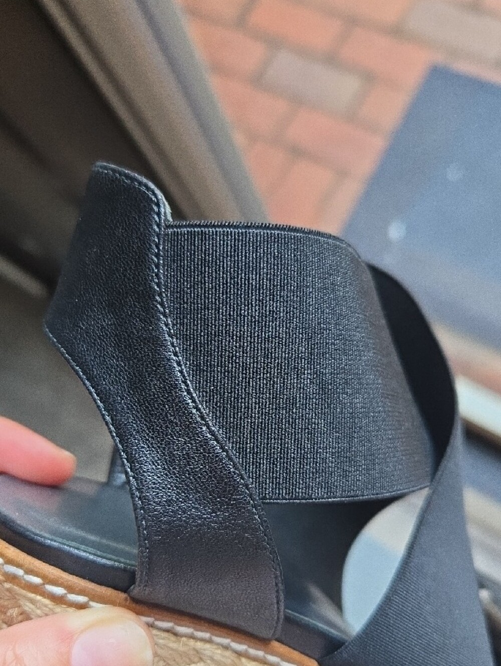 Stuart Weitzman Black Espadrille Wedge Sandals - Picture 12 of 12
